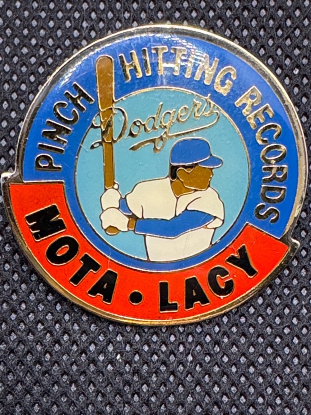 Dodgers 'Pinch Hitting Records' Mota  Lacy Enamel Pin Collectible Pin